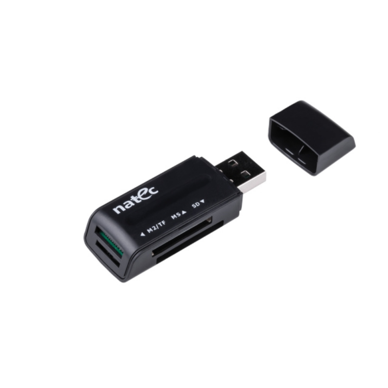 LECTOR DE TARJETAS NATEC MINI ANT 3 SDHC MMC M2 MICROSD USB 20 NEGRO