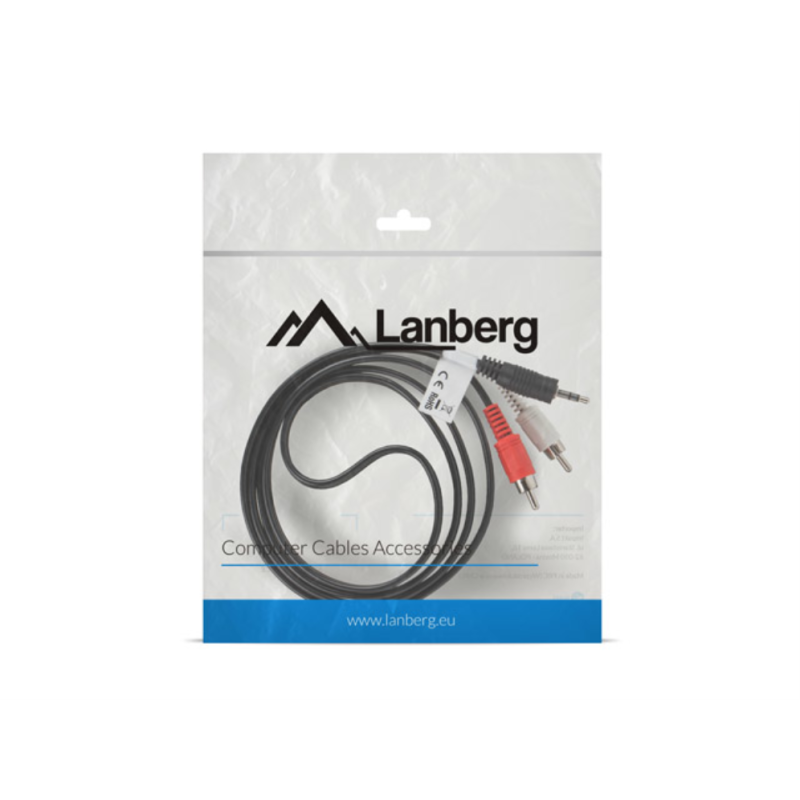 CABLE ESTEREO LANBERG JACK 35MM 2X RCA MACHO 15M