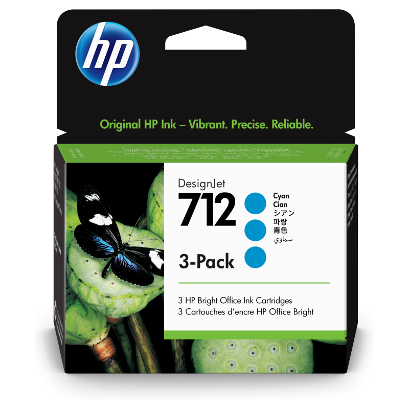 TINTA HP 712 PACK 3 CIAN