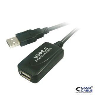Nanocable - Cable alargador USB 2.0 de 5m PROLONGADOR CON AMPLIFICADOR conexión A/M-A/H