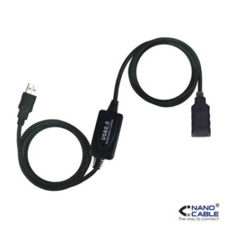 Nanocable - Cable alargador USB 2.0 de 15m PROLONGADOR CON AMPLIFICADOR conexión A/M-A/H