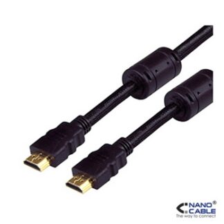 Nanocable - CABLE HDMI V1.4 de 3m CON FERRITA (ALTA VELOCIDAD / HEC) conexión A/M-A/M - Alta calidad de imagen - Baja interferencia
