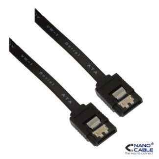 Nanocable - Cable SATA3 de 0,5m para datos - Conector con anclajes metálicos