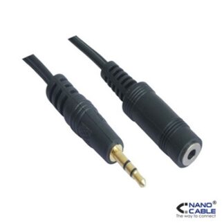 Nanocable - Cable alargador audio estereo 1.5m - conexión jack 3.5/M a 3.5/H (Para monitores, proyectores, pizarras, etc)