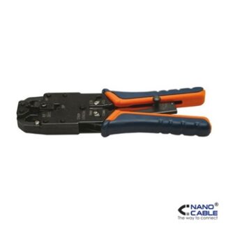 Nanocable - Tenaza metálica de CARRACA para crimpar RJ10/RJ11/RJ12/RJ45