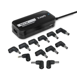 TooQ - Cargador universal para portátil AUTOMATICO TQLC-90BS02AT - Potencia 90W -  2xUSB - 12 conectores - Voltaje 12V-20V