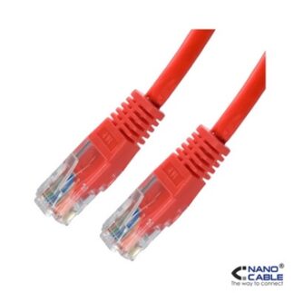 Nanocable - Cable de red latiguillo UTP CAT.5e de 1m - color Rojo