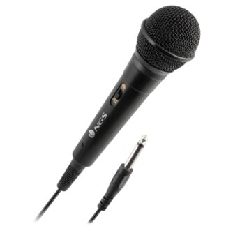 NGS - Microfono Singer Fire - Jack de 6.3MM - Boton On/Off - Compatible con altavoces Wild