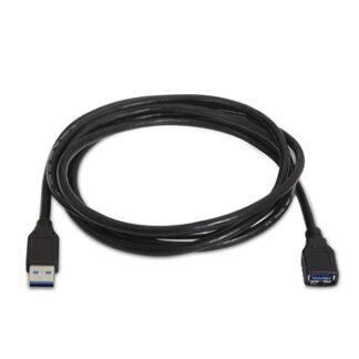 Nanocable - Cable alargador USB 3.0 de 1m conexión A/M-A/H - color NEGRO
