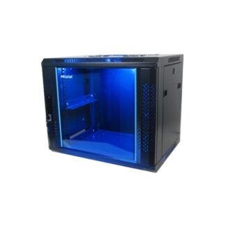 Armario rack mural 19" PHASAK 12U   600x600 negro + Ventilacion/Luz azul
