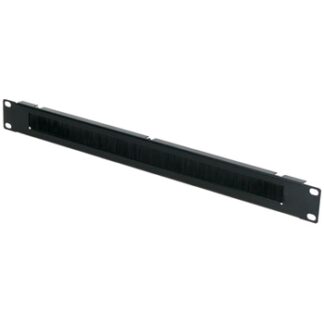 Panel frontal 1U con cepillo para armarios rack - Color negro