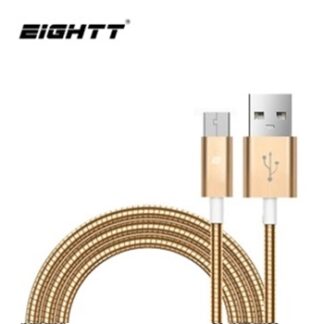 Eightt - Cable USB a MicroUSB 1.0M - Trenzado de Nylon - Color Oro