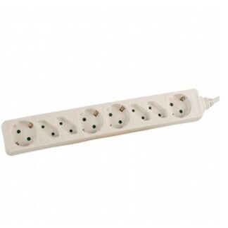Phasak - Regleta BN 0964 - Entrada IEC - Salida 4xSchuko + 4xEuro - Cable 1.5m - Blanca
