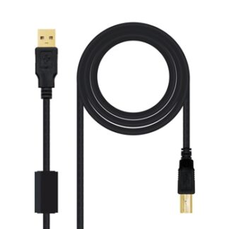 CABLE USB 2.0 IMPRESORA HQ CON FERRITA, TIPO A/M-B/M, NEGRO, 3.0 M