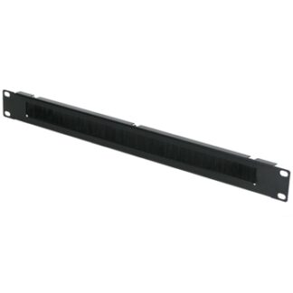 Panel frontal guia cables 19" 1U con cepillo negro