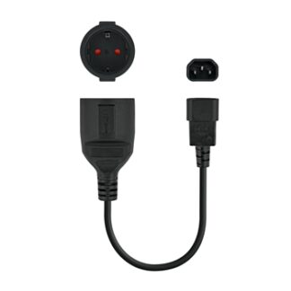 Nanocable - Cable Adaptador C14/M a CEE7/H - 16A - 25 cm