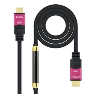 Nanocable - Cable HDMI V2.0 4K@60Hz 18 Gbps con repetidor A/M-A/M - Negro - 25m