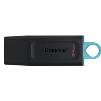 Kingston - Exodia Memoria USB 64GB - USB 3.2 Gen 1 - Con Tapa - Enganche para Llavero - Color Negro