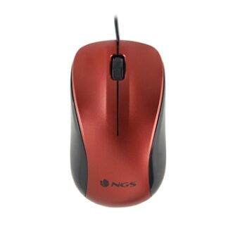 NGS - Ratón óptico Wired Mouse Crew - Con cable - 1200 DPI - Rojo