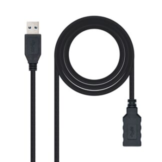 Nanocable - Cable alargador USB 3.0 - Tipo A/M-A/H - Negro - 3.0m