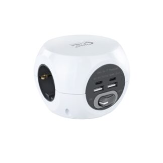 Nanocable - Base de Enchufes con 4 USBs - Con Interruptor