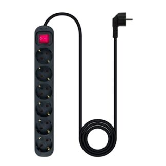 Nanocable - Regleta 6 Tomas Interruptor 1.4 M - Negra
