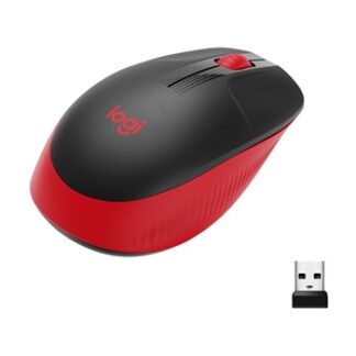 Logitech - Ratón óptico M190 - Inalámbrico - Rojo