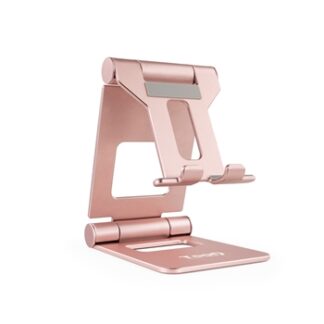 TooQ - Soporte de sobremesa ajustable para teléfono / tablet hasta 10” - Rosa Velvet