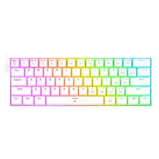 Redragon - DRAGONBORN Teclado Mecánico Gaming Switch Marron RGB Blanco