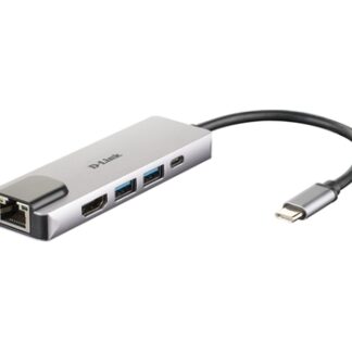 Hub USB 3.0 Tipo-C D-Link DUB-M520/ 2 Puertos USB/ 1 HDMI/ 1 RJ45/ 1 Thunderbolt/ Gris