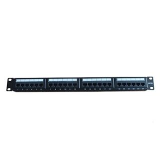 Phasak - Panel de parcheo UTP 19" Cat. 6A dual 24 puertos 1U negro