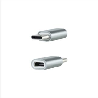 Nanocable - Adaptador usb-c/m a micro usb/h, aluminio gris