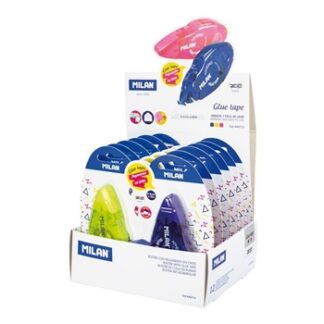 MILAN PEGAMENTO EN CINTA 8,4MM X 12M COLORES SURTIDOS BLISTER - EXPOSITOR 12U