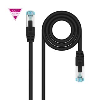 Cable de Red Latiguillo Cat.7 600MHZ LSZH SFTP PIMF AWG26, Negro, 1 m