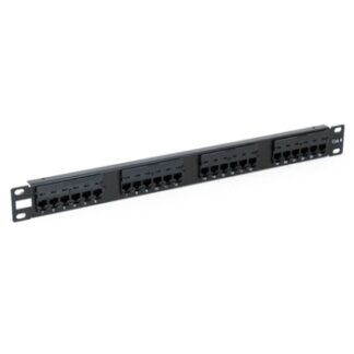 Phasak - Panel de parcheo 19" CAt.6 UTP RJ45 LSA 24P 1U negro