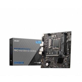 Placa base 1700 microATX MSI Pro H610M-G DDR4 - 2xDDR4 (hasta 64 GB 3200 Mhz OC) - 4xSATA - 1xM.2 - USB 2.0 (4/2) - USB 3.2 (2/2) - VGA - HDMI - DP