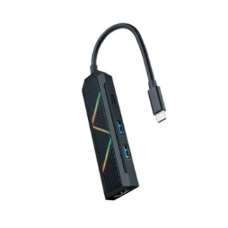 Nanocable - Docking Station - Entrada USB-C - 2 x USB-A 3.1 - 1 x USB-C Power delivery 100W carga - HDMI hasta 4K 30hz - Leds de iluminación - Cable 15 cm - Win/Mac/Android/Linux