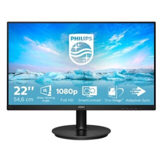 Philips - Monitor 221V8/00 - 22" (21.5" visible) - 1920 x 1080 - VA - 200 cd/m² - 4 ms - HDMI, VGA - Negro