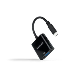 Nanocable - Conversor USB-C a VGA, USB-C/M-VGA/H, Plástico, Color Negro, 10 cm