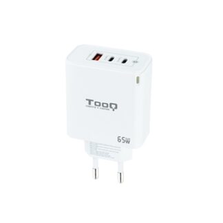 TooQ - CARGADOR DE PARED GaN 2USB-C/PD + USB-A/QC 65W