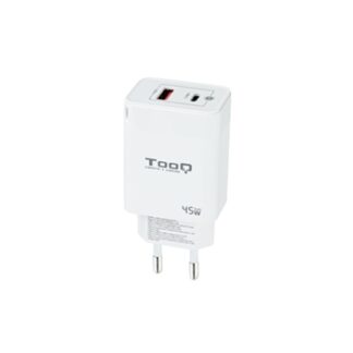 TooQ - CARGADOR DE PARED GaN USB-C/PD + USB-A/QC 45W