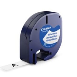 DYMO Cinta 12mmx4mt -Negro/Blanco perla para maquina letratag 91201