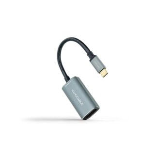 CONVERSOR USB-C A DP 8K ALUMINIO GRIS 15 CM