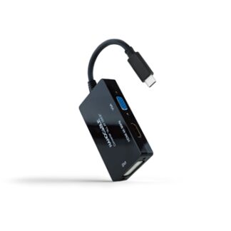 CONVERSOR USB-C/M A HDMI/H, DVI/H, VGA/H NEGRO