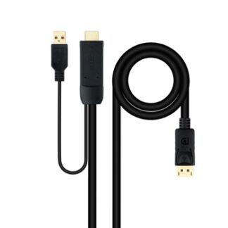 CABLE CONVERSOR HDMI A DP, HDMI/M-DP/M NEGRO 1.8 M
