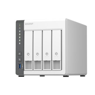 QNAP TS-433-4G - Servidor NAS - 4 x SATA (3.5"/2.5") - ARM Cortex A55 quad-core - 4GB (max) - 1 x 2,5 GbE - 1 x RJ45 - WOL - 2 x USB 2.0 - 2 x USB 3.2