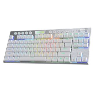 Redragon - HORUS Teclado Mecánico TKL Gaming Inalámbrico RGB - Switch Rojo - Español (LA) - Blanco