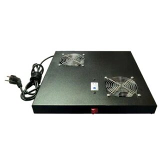 Phasak - Conjunto ventilación 2 coolers 1U negro armario rack