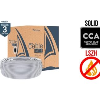 Bobina de cable PHASAK UTP Cat. 6 CCA Sólido AWG23 LSZH 305m