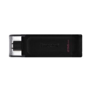 Kingston - DataTraveler 70 Memoria USB 256GB - USB-C 3.2 Gen 1 - Con Tapa - Enganche para Llavero - Color Negro